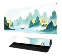 900x400 Tapis de Souris Ordinateur Portable Joueur Art Japonais Grand Format Confortable Bords Cousus Base Gomme Tapis de Jeu pour PC et Clavier