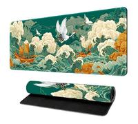 900x400 Tapis de Souris Ordinateur Portable Joueur Art Japonais Grand Format Confortable Bords Cousus Base Gomme Tapis de Jeu pour PC et Clavier