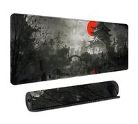 900x400 Tapis de Souris Ordinateur Portable Joueur Art Japonais Grand Format Confortable Bords Cousus Base Gomme Tapis de Jeu pour PC et Clavier