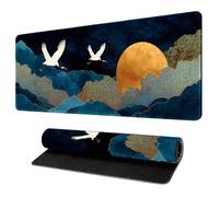 900x400 Tapis de Souris Ordinateur Portable Joueur Art Japonais Grand Format Confortable Bords Cousus Base Gomme Tapis de Jeu pour PC et Clavier