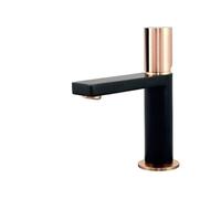 9013291 Exil mitigeur lavabo bas noir et or rose