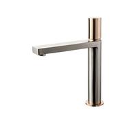 9013444 Exil mitigeur lavabo haut façon inox et or rose