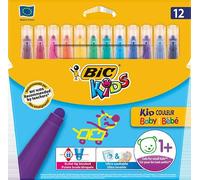 [902080] BIC Etui de 12 feutres de coloriage KIDS COULEUR BABY Pointe Boule B...