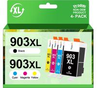 903 XL 903XL Cartouches d'encre Remplacement pour HP 903XL 903 XL Cartouches Encre pour HP Officejet Pro 6970 6960 Officejet 6950, Grande Capacité (4-Pack, Noir Cyan Magenta Jaune)