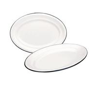 903925 plat ovale email Blanca 25x17 cm