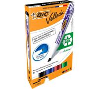 [904950] Velleda Pack 4 Feutres tableau blanc effaçable Pointe Biseau Large N...