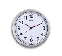 MAUL Horloge Murale MAULrun 25 cm, Horloge Radiopilotée Élégante, Horloge Classique pour Le Bureau, l'Atelier et à la Maison, Bonne Lisibilité, Argenté