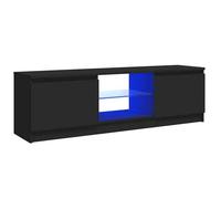(90671)Meuble TV - Rectangulaire - Buffet TV Moderne - avec lumières LED Noir 120x30x36 cm FR