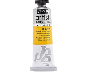 [908-301] Pébéo Tube 37 ml Peinture Artist Acrylics Extra fine Jaune de Cadmi...