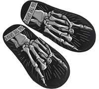 908 Chaussons Femme Homme Band Rock Roll Skeleton Hand Maison Pantoufles Chaude Chaud Chaussons Antidérapant Pantoufles En Peluche Pour Intérieur Extérieur Voyager L
