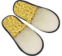 908 Chaussons Femme Homme Bière Pétillante Dorée Hiver Pantoufles Peluche Maison Pantoufles Confort Chaussures Pour Voyager Intérieur Extérieur M
