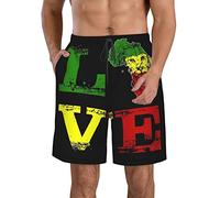 908 Homme Short De Plage Carte Afrique Rasta Reggae Lion Short De Plage Summer Watershort Respirant Surf Shorts