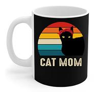 908 Mug Tasse À Café En Céramique Tasses À Thé Cadeaux Fantaisie Noël 330ml Cat Mama - Funny Retro Cat Mom Bandana Cat Lover Fête Des Mères
