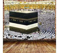 908 Tapisserie Tenture Moderne Tapisserie Murale Aesthetic Tapestry Pour Cadeau Dortoir Décoration Culte La Mecque Dernier Jour Du Hajj Kaaba 100x150cm