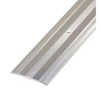 90CM-150CM Barre de Seuil Bande de transition de sol Aluminium avec vis et trous de fixation for joints de sol, transitions de moquette(Silver,140cm/55in)
