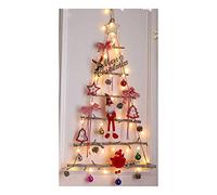 90cm/3ft Grand De Noël Éclairé Twig Wall Arbre 40 Blanc Chaud LED Lumières Batterie Exploité Suspendu Mur De Noël Décoration en Bois Échelle De Corde Chambre Salon