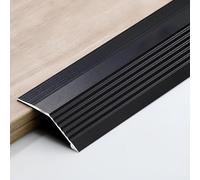 90cm Bande de Transition de Plancher en Aluminium, pour combler Écart Entre, Les Carreaux et Les stratifiés, hauteurs de Transition Entre 1 et 4 cm(Black,7.5cm/2.95in)