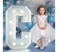 90cm Blanc Lettre Lumineuse,Lettres Lumineuses Géantes de Pour la Décoration D'Anniversaire,Decoration Anniversaire Fille,Grandes Lettres Pour Les Événements de Fiançailles,Lettre C