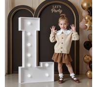 90cm Blanc Lettre Lumineuse,Lettres Lumineuses Géantes de Pour la Décoration D'Anniversaire,Decoration Anniversaire,Grandes Lettres Pour Les Événements de Fiançailles,Lettre L