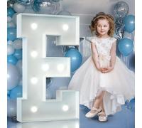90cm Blanc Lettre Lumineuse,Lettres Lumineuses Géantes de Pour la Décoration D'Anniversaire,Decoration Anniversaire Fille,Grandes Lettres Pour Les Événements de Fiançailles,Lettre E
