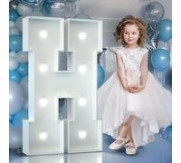 90cm Blanc Lettre Lumineuse,Lettres Lumineuses Géantes de Pour la Décoration D'Anniversaire,Decoration Anniversaire Fille,Grandes Lettres Pour Les Événements de Fiançailles,Lettre H