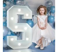 90cm Blanc Lettre Lumineuse,Lettres Lumineuses Géantes de Pour la Décoration D'Anniversaire,Decoration Anniversaire Fille,Grandes Lettres Pour Les Événements de Fiançailles,Lettre S