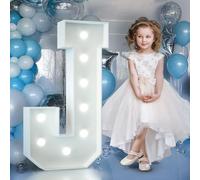 90cm Blanc Lettre Lumineuse,Lettres Lumineuses Géantes de Pour la Décoration D'Anniversaire,Decoration Anniversaire Fille,Grandes Lettres Pour Les Événements de Fiançailles,Lettre J