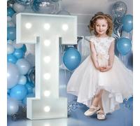 90cm Blanc Lettre Lumineuse,Lettres Lumineuses Géantes de Pour la Décoration D'Anniversaire,Decoration Anniversaire Fille,Grandes Lettres Pour Les Événements de Fiançailles,Lettre T