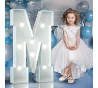 90cm Blanc Lettre Lumineuse,Lettres Lumineuses Géantes de Pour la Décoration D'Anniversaire,Decoration Anniversaire Fille,Grandes Lettres Pour Les Événements de Fiançailles,Lettre M
