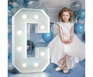90cm Blanc Lettre Lumineuse,Lettres Lumineuses Géantes de Pour la Décoration D'Anniversaire,Decoration Anniversaire Fille,Grandes Lettres Pour Les Événements de Fiançailles,Lettre C