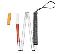 90cm Canne Blanche Pliante en Aluminium 4 Sections pour Aveugle et Malvoyant, avec 2 Embout