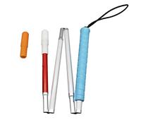 90cm Canne Blanche Pliante en Aluminium 4 Sections pour Aveugle et Malvoyant, avec 2 Embout