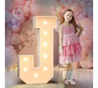 90cm Jaune Lettre Lumineuse,Lettres Lumineuses Géantes de Pour la Décoration D'Anniversaire,Decoration Anniversaire Fille,Grandes Lettres Pour Les Événements de Fiançailles,Lettre J