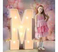 90cm Jaune Lettre Lumineuse,Lettres Lumineuses Géantes de Pour la Décoration D'Anniversaire,Decoration Anniversaire Fille,Grandes Lettres Pour Les Événements de Fiançailles,Lettre M