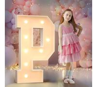 90cm Jaune Lettre Lumineuse,Lettres Lumineuses Géantes de Pour la Décoration D'Anniversaire,Decoration Anniversaire Fille,Grandes Lettres Pour Les Événements de Fiançailles,Lettre P