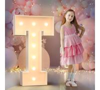 90cm Jaune Lettre Lumineuse,Lettres Lumineuses Géantes de Pour la Décoration D'Anniversaire,Decoration Anniversaire Fille,Grandes Lettres Pour Les Événements de Fiançailles,Lettre T