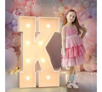 90cm Jaune Lettre Lumineuse,Lettres Lumineuses Géantes de Pour la Décoration D'Anniversaire,Decoration Anniversaire Fille,Grandes Lettres Pour Les Événements de Fiançailles,Lettre K