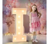 90cm Jaune Lettre Lumineuse,Lettres Lumineuses Géantes de Pour la Décoration D'Anniversaire,Decoration Anniversaire Fille,Grandes Lettres Pour Les Événements de Fiançailles,Lettre I