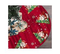 90cm Merry Christmas Tree Skirt Collar, Grinch Soft Farmhouse Xmas Decoration, White Fluffy Snowman & Snowflake Mat - compatible with standard trees