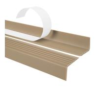 90cm profilé d'escalier nez de marche adhésif antidérapant PVC beige ND, 40 x 25 mm