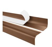 90cm profilé d'escalier nez de marche adhésif antidérapant PVC marron pour marches arrondies RGPT, 52 x 40 mm