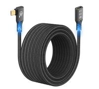 90degrés USB C 3.2 d'extension Câble 20Gbps, USBC 3.2 Gen2 Type-c Male to Female Extender Cable Ultra 4K@60Hz 240W Charging 20Gbps Data Transfer with SSD eGPU (90degrés extension 20G 240W 5M)