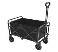 90kg Bollerwagen Réglable Pliable Chariot Chariot manuel Noir pour le camping en plein air Pique-nique