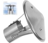90mm 120mm 180mm Chapeau Cheminée Rond Chapeau de Cheminée en Acier Inoxydable 201 Résistant au Vent et à la Pluie Capuchon Couvercle de Ventilation Extérieur(140mm)