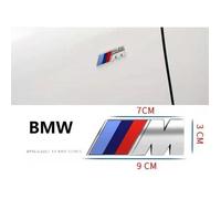 90mm x 30mm Logo ---M BMW Sport Performance Emblème Badge Chromé Autocollant Argent