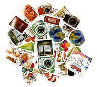 90pcs autocollants de scrapbooking, ensemble de mini autocollants de voyage auto-adhésifs, adaptés au journal intime, à la valise, au boîtier de téléphone portable DIY (taille inférieure à 45 mm)