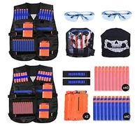 90pcs Gilet Tactique Enfants pour Nerf N-Strike Elite Series avec 80 Fléchettes+2 Chargeurs Fléchettes+2 Gilet Tactique