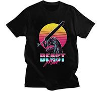 90S Anime Manga Berserk Man Guts Swordsman Beast Griffith Gatsu T-Shirt Black Graphic Unisex Tee Shirt L