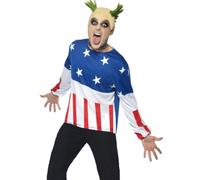 90s Feu Démarreur Déguisement Prodigy Keith Flint Hommes + Perruque M