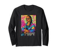 90s Hip Hop Mona Lisa Retro Urban Art Design Manche Longue